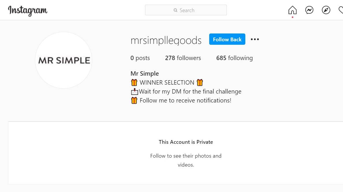 Beware of Fake Instagram Business Page Friend Requests
