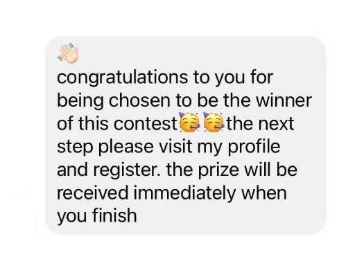 Beware of Competition Scams Saying You Have Won a Prize