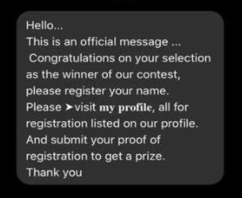 Beware of Competition Scams Saying Congratulations You Are A Winner