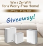 Win an ASUS Zenbook 14 OLED Laptop OR 1 of 4 ASUS ZenWiFi Mesh WiFi Systems